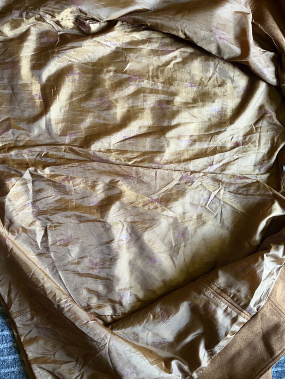 Emporio EGA Fashion Men's Faux Suede Vintage Jacket Camel Brown Size XL - Picture 6 of 10